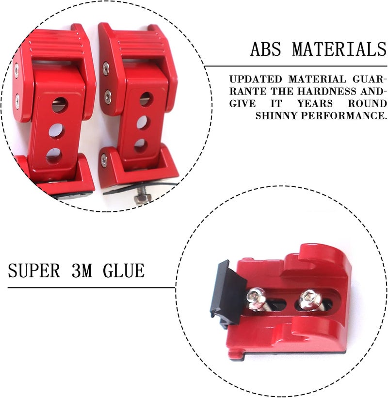 Brangstak Stainless Steel Latch Hood Capture Kit for 2007-2018 Jeep Wrangler JK JKU and 2018-2022 Jeep Wrangler JLJLU Gladiator 2-Door and 4-Door (red) - Image 5